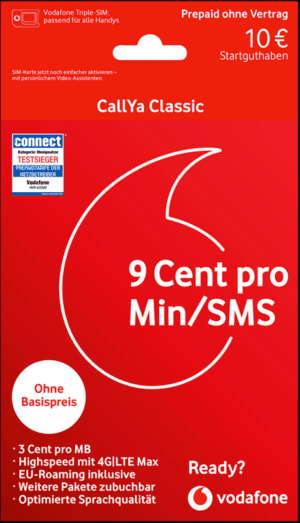 Vodafone CallYa Classic Prepaid Karte