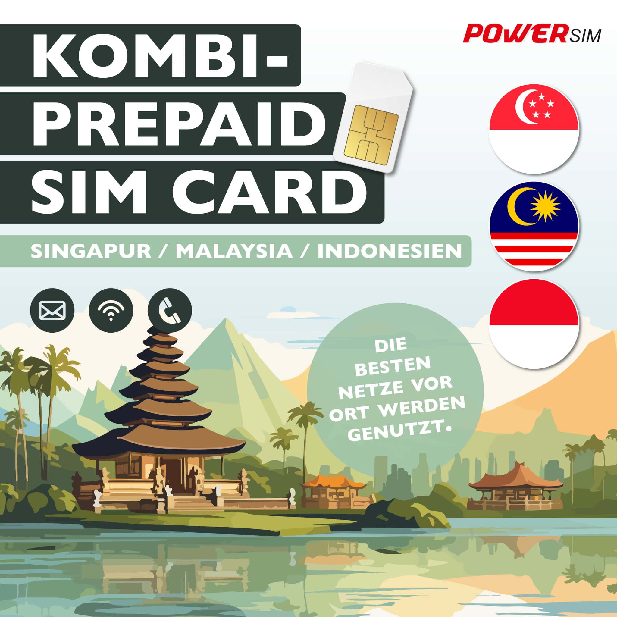 Singapur, Malaysia, Indonesien SIM-Karte